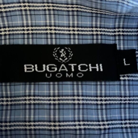 Bugatchi Uomo Rayon/Poly Button Front Shirt Mens L - Picture 3 of 8